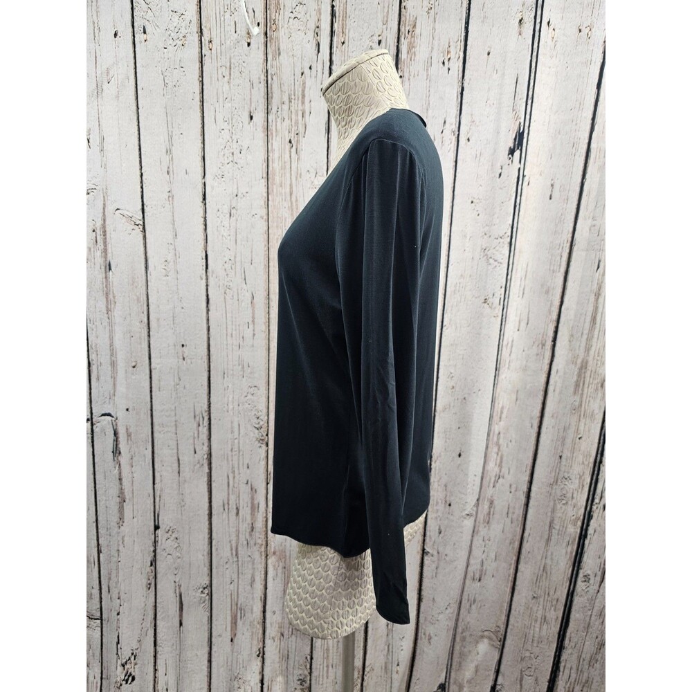 Armani Collezioni Charcoal Gray‎ Long Sleeve Scoop Neck Tee T-Shirt Women's 10 - Picture 2 of 9